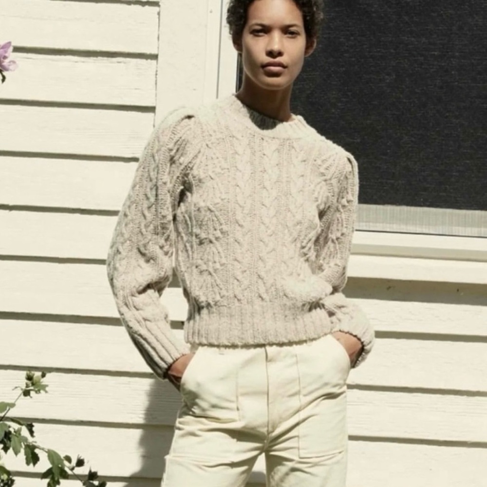Dôen Marlow Crew Neck Chunky Sweater Size Small Embroidered Small